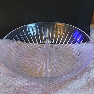 Princess House 8" divided relish dish. NO CALL OUTS. A beautiful hosting dish.